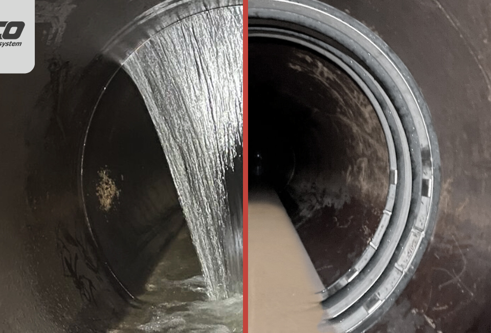 VIP-WECO internal pipe seal installed inside a pipeline to repair a leaking joint