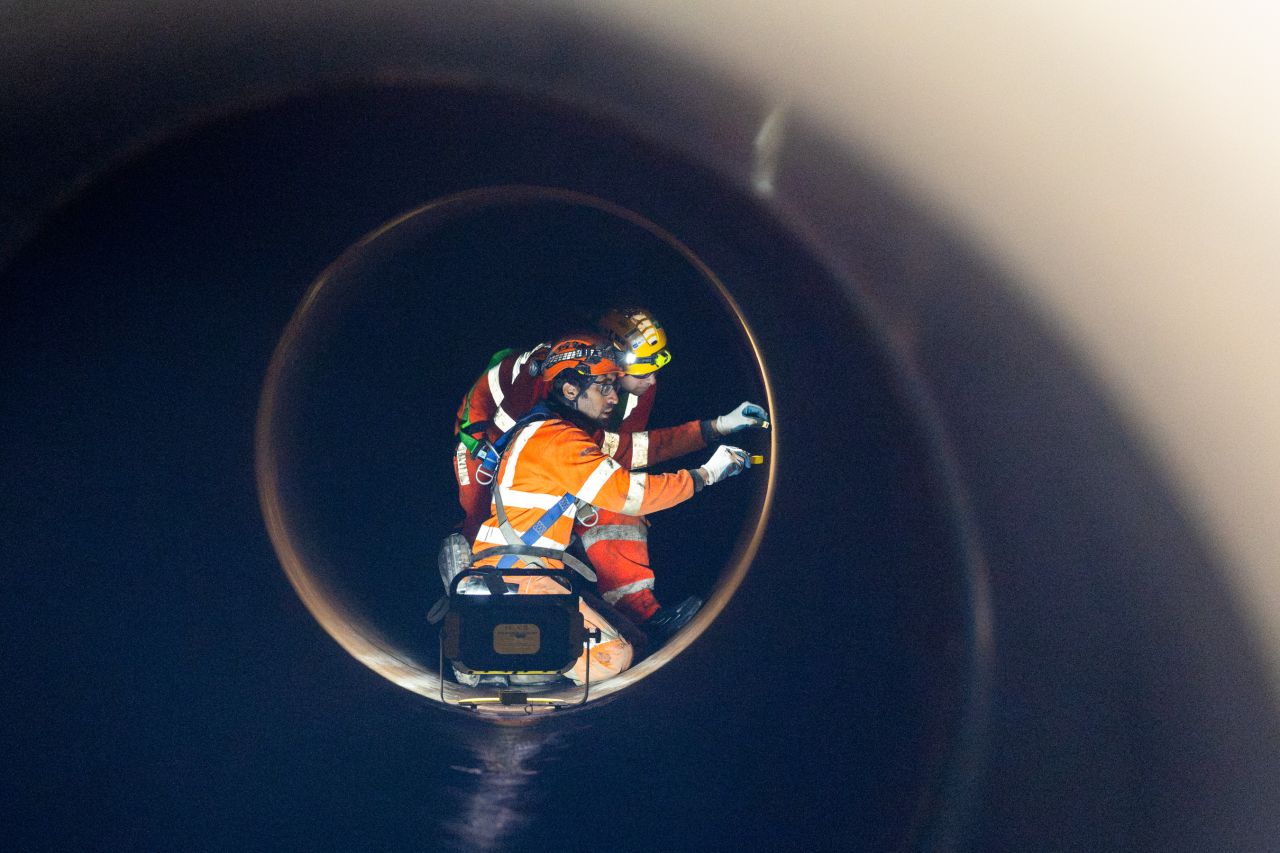 DWG Infraco crew working inside the Ballymore Eustace to Saggart trunk watermain